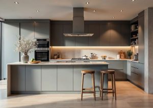 kitchen-with-stove-oven-pot-flowers